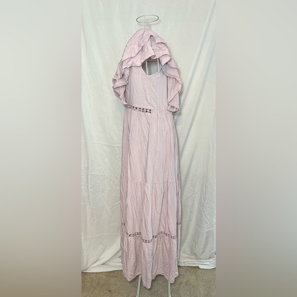 SIMPLEE Ruffle Maxi Dress - Pale Pink - Size Medium - NWT! - Picture 3 of 6